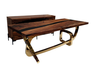 Обеденный набор из дерева и смолы