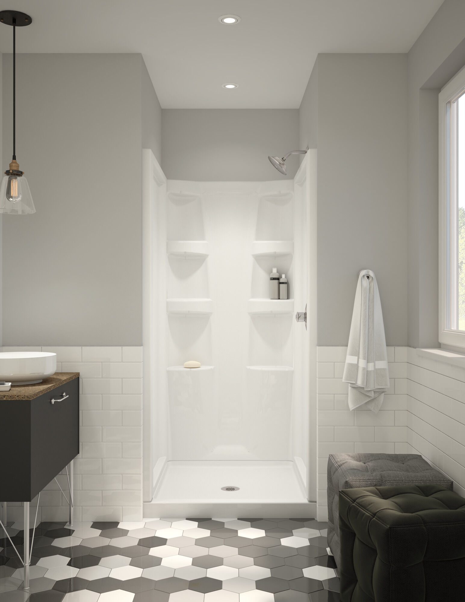 ProCrylic 36 дюймов душевая кабина Delta Faucet B67513-3636-WH - Вид №2