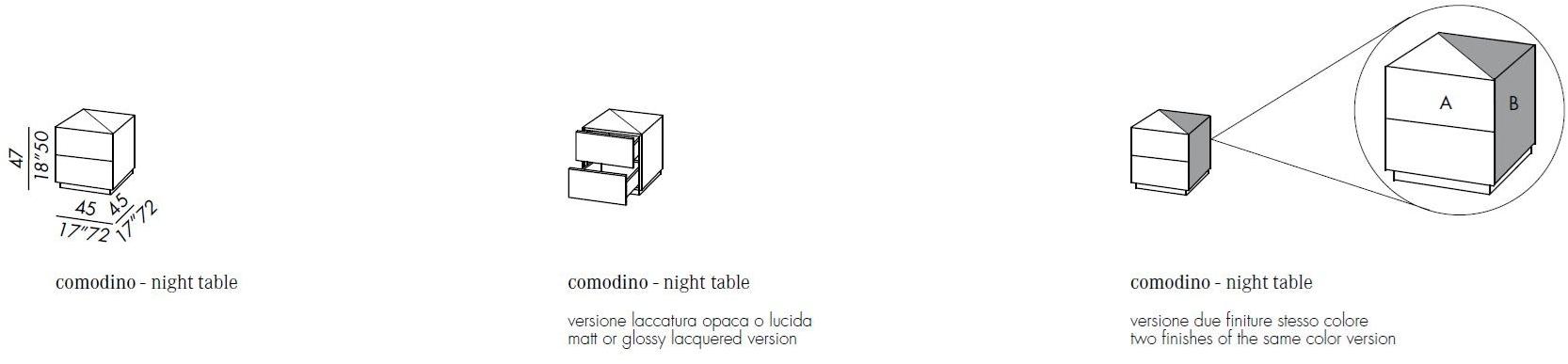 Meridiani Прикроватная тумбочка из лакированной древесины с ящиками sun-id-1414250 - Вид №3