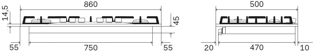 Встраиваемая газовая плита из нержавеющей стали Ilve Nostalgie ARCH-00133474 - Вид №4