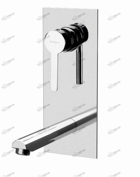 Rubinetterie Mariani Смеситель для умывальника настенный с тарелкой Noir 566-no