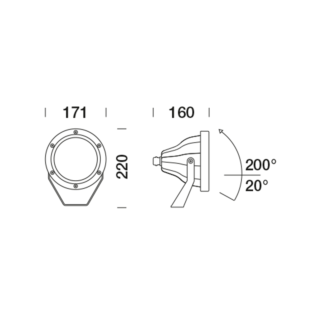 8472368 Встроенный светильник Platek NETTUNO Proiettore Bronzo  NETTUNO Bronze Floodlight - 9 LED 4000K 45°  - Вид №6