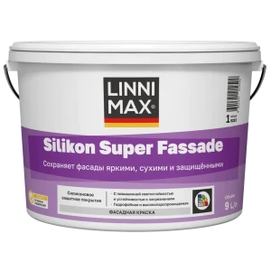 Краска фасадная Linnimax Silikon SF матовая цвет белый база A 9 л