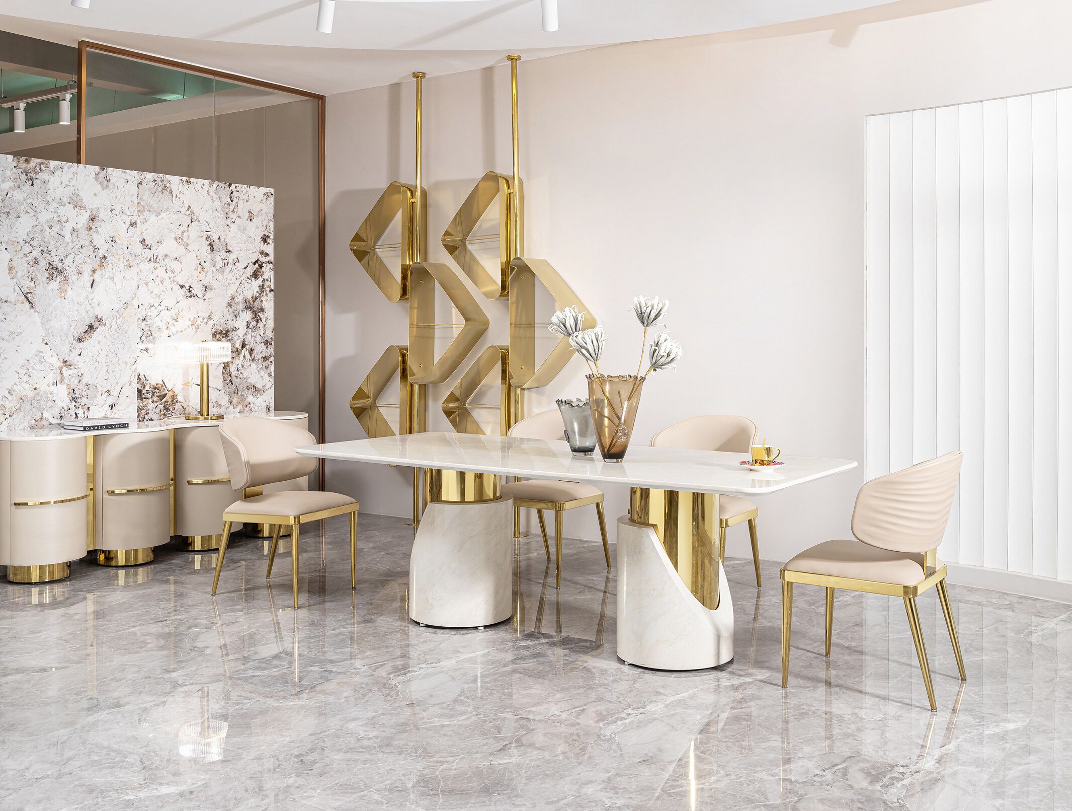 Прямоугольный стол из искусственного мрамора K-Lighting PERALTA ARCH-00037045 - Вид №3