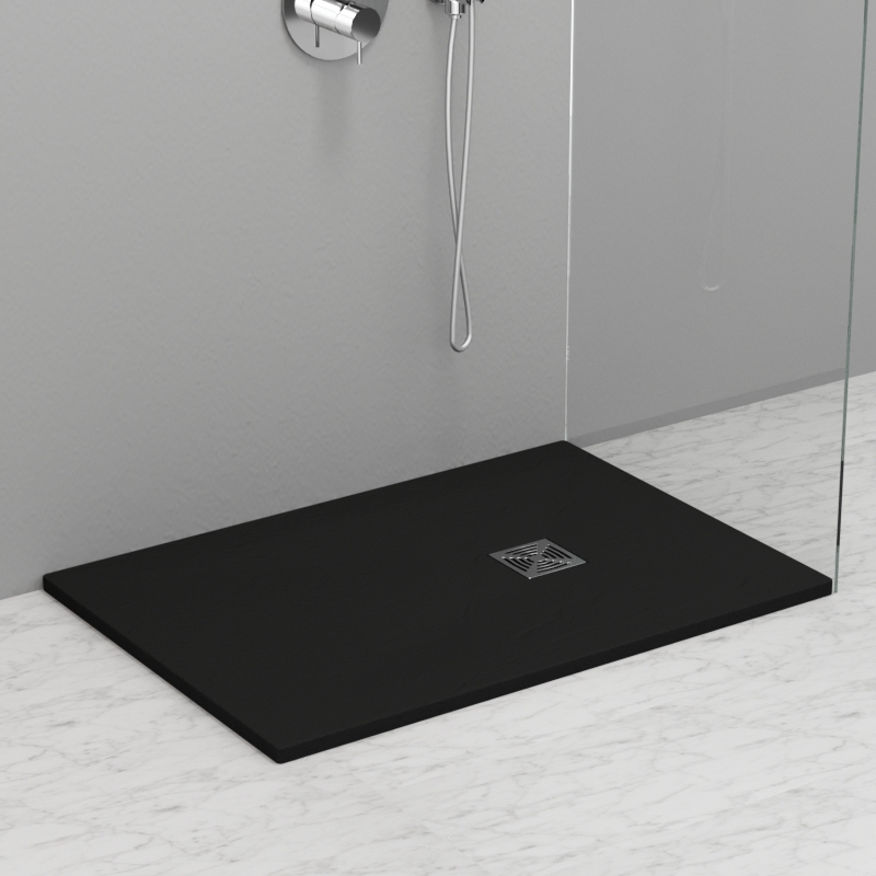 703354 Душевой поддон из минерального литья АНТРАЦИТ в комплекте с сифоном, Kerasan DOCCIA Италия