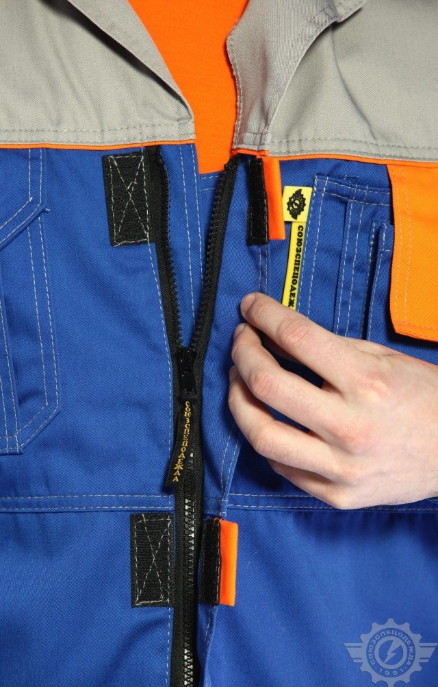 65253 Костюм "Профессионал-2" василек-светло-серый  Летняя спецодежда  размер 60-62/158-164  - Вид №14