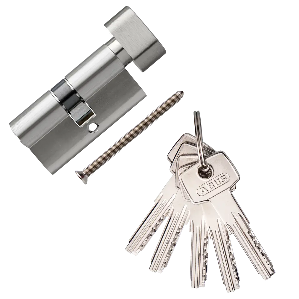 Цилиндр Abus 30х30 мм, ключ/вертушка, цвет никель 82389989 STLM-2047229 D6 - Вид №1