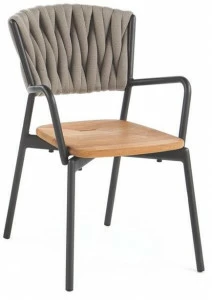 RODA Садовый стул из полиэстера и тика с подлокотниками Piper