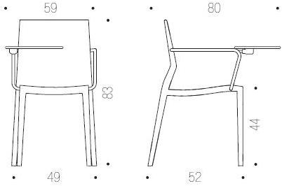 IBEBI Штабелируемый пластиковый стул с подлокотниками Hoth sun-id-1449495 - Вид №5