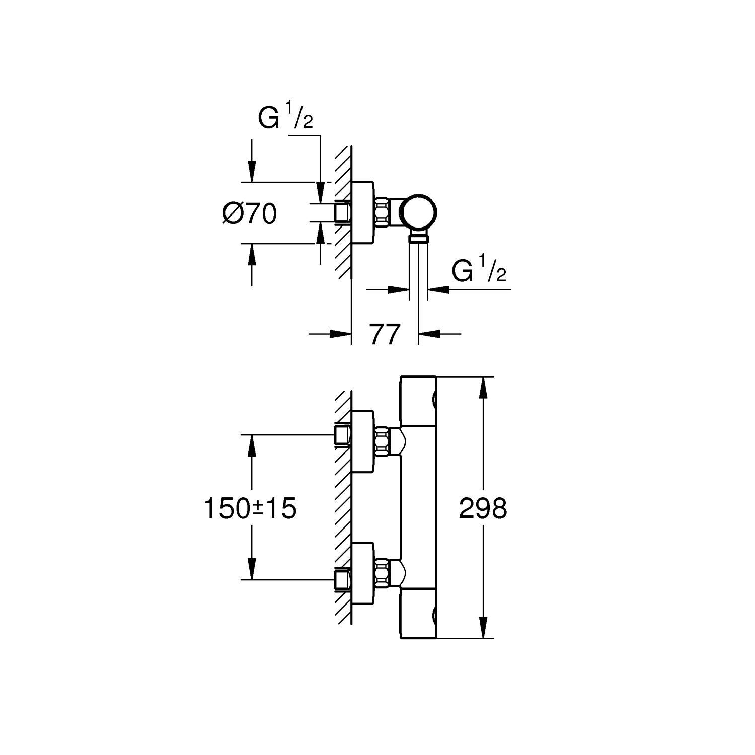 Латунный термостатический смеситель для душа Grohe Grohtherm 800 Cosmopolitan ARCH-00083873 - Вид №1