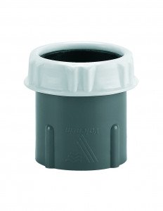 809900 093 90  Насадка для шланга Fitoflex, Д. 40 мм, с пластиковой гайкой и коническим уплотнением, серый пластик Valentin Серый