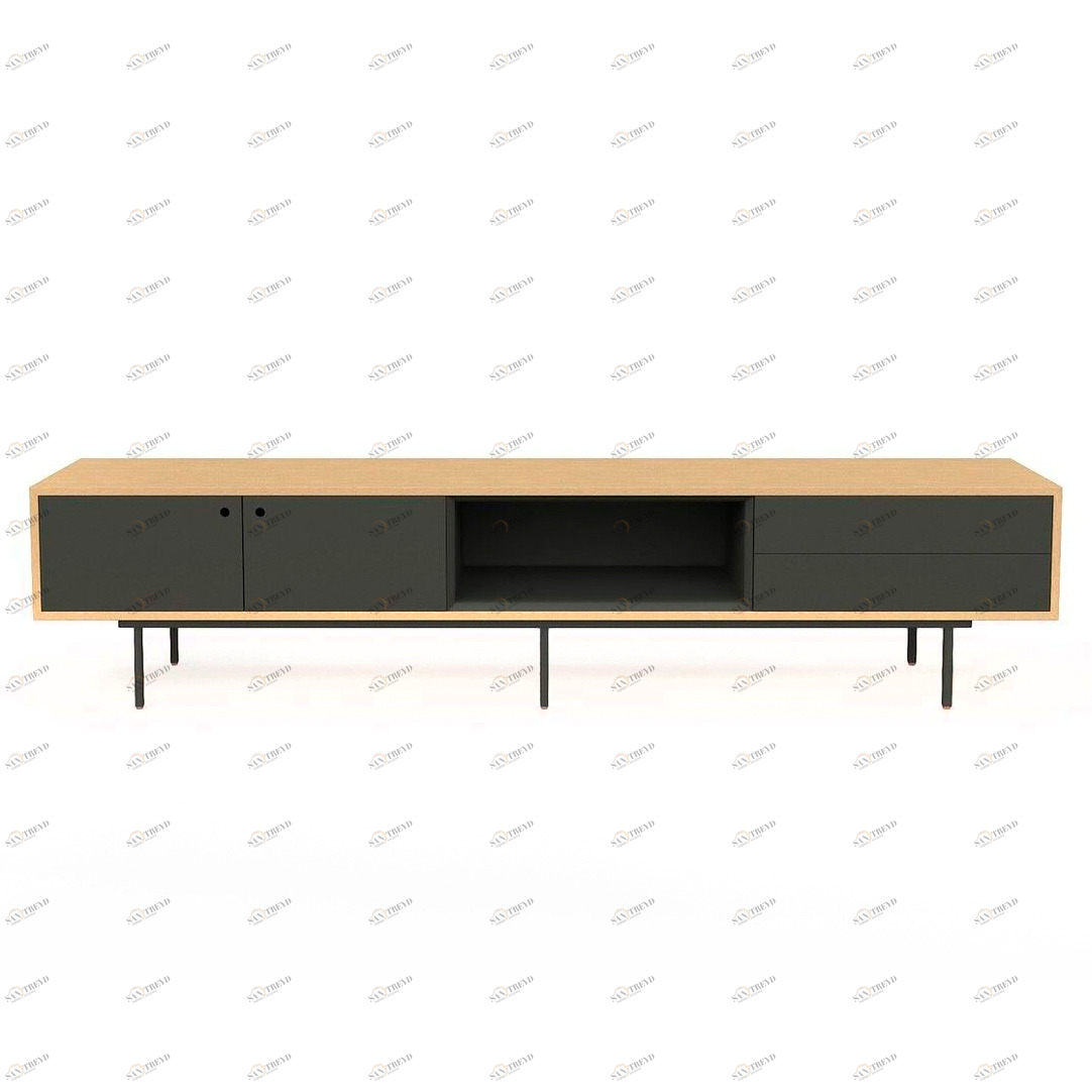 Тумба под телевизор длинная черная Ultra BRAGIN DESIGN  256525 Бежевый;черный 