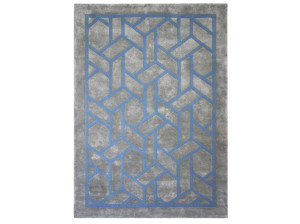 Прямоугольный ковер с длинным ворсом с геометрическим рисунком