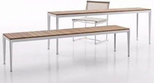 B&B Italia Outdoor Прямоугольная садовая консоль из алюминия и дерева Mirto outdoor