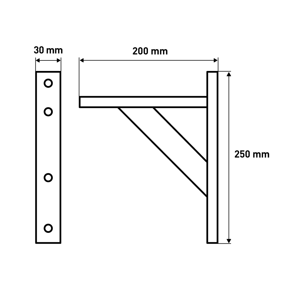 Кронштейн  Деревянный № 15, 200x250 мм, орех LJPS0103 Public Steel Россия  - Вид №8