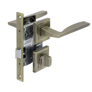 Комплект дверных ручек 21L 170 BK AB, с запиранием, цвет античная бронза