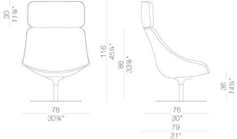 Lapalma Вращающееся кресло с тканевой обивкой Auki S117 - Вид №2