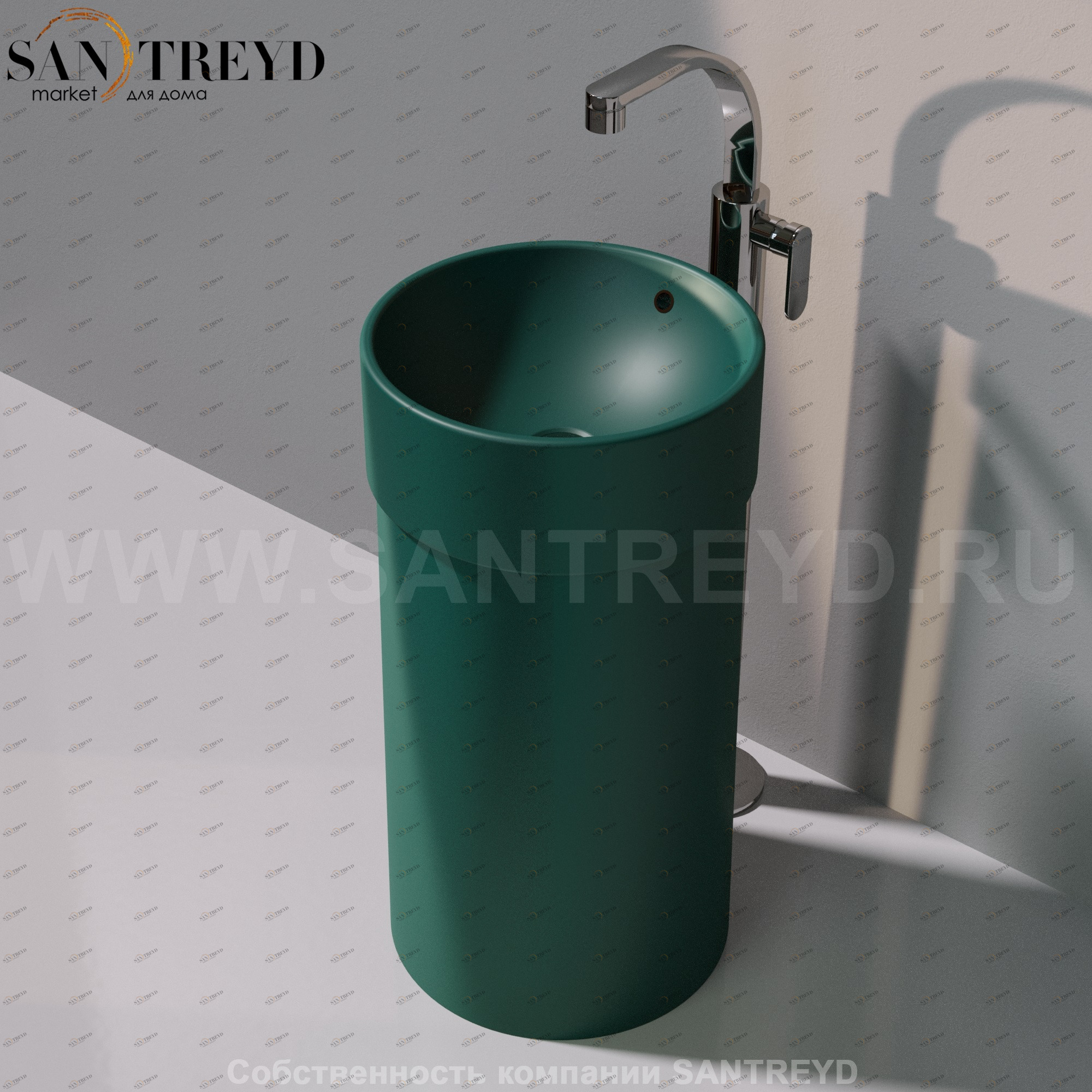 505042CCOLC5020 Напольная раковина стоящая круглая Ceramica Flaminia Twin