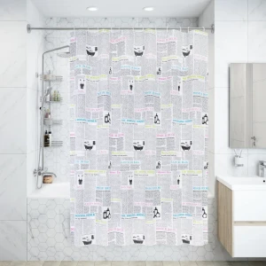 Штора для ванны Bacchetta Multicor с кольцами 180x200 см полиэстер , цвет мультиколор 84621380 STLM-2077857