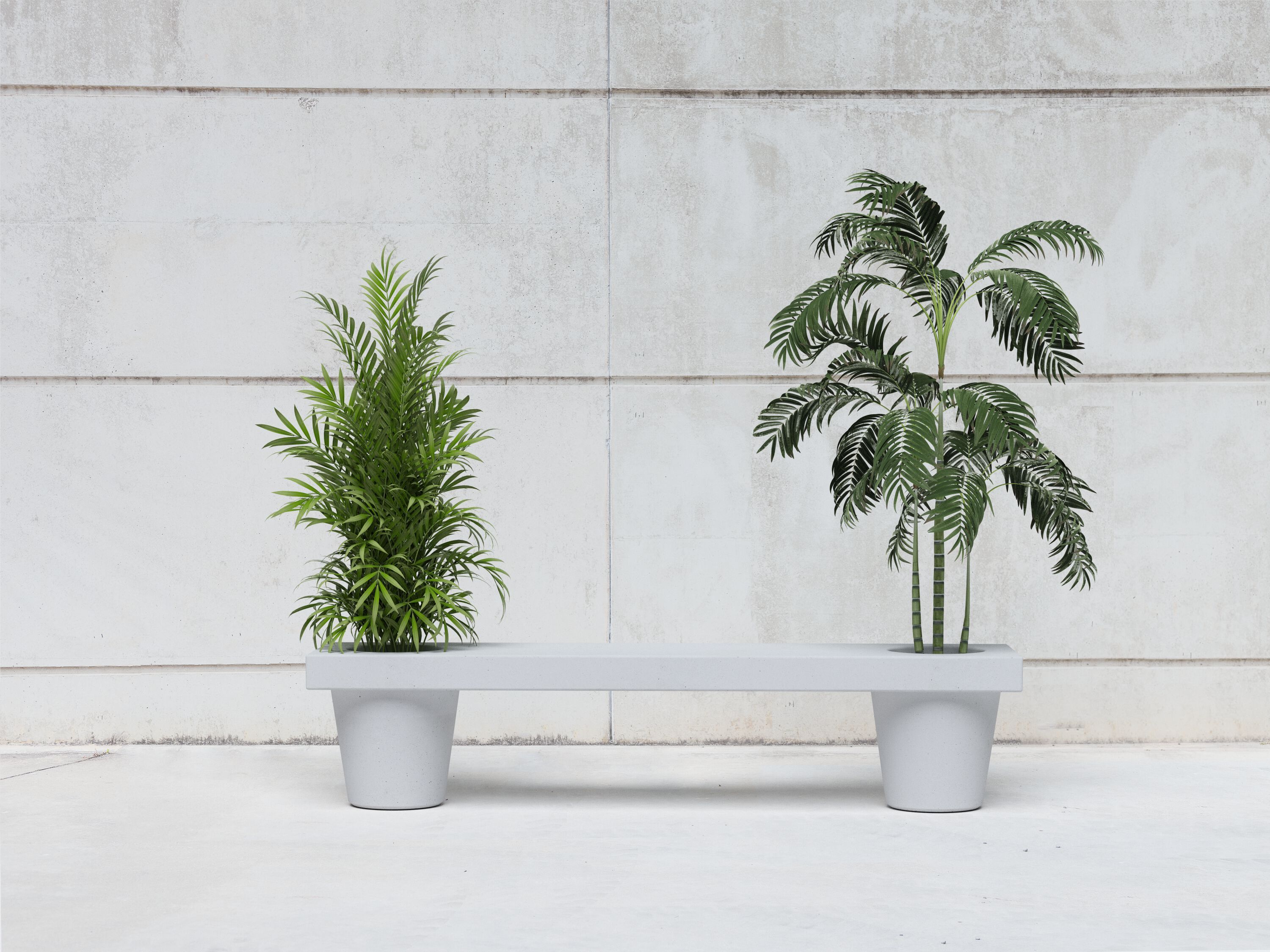 Бетонная скамейка со встроенным плантатором SIT Mold ARCH-00124297 - Вид №1