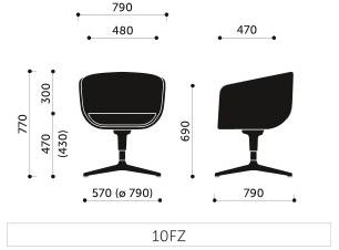 profim Кресло вращающееся на 4 спицы с подлокотниками Nu sun-id-1441585 - Вид №7