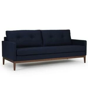 Диван трехместный Finn 01, дуб/орех, темно-голубой