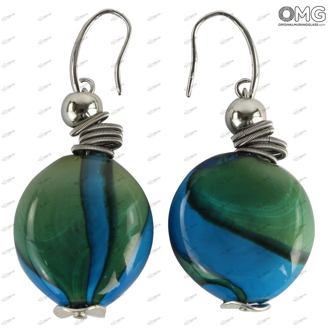 4668 ORIGINALMURANOGLASS Серьги Лагуна - муранское стекло OMG 1 см 