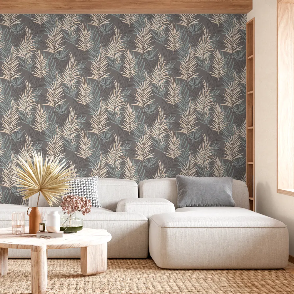 Московская обойная фабрика Дайкири: флизелиновые обои графит с растительным орнаментом 89367498 STLM-0817326 - Вид №3