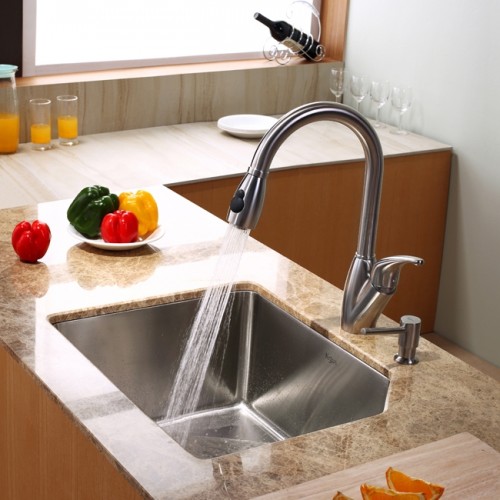 KHU121-23-KPF2120-SD20 Накладная раковина на столешницу  прямоугольная Krausru  - Вид №5