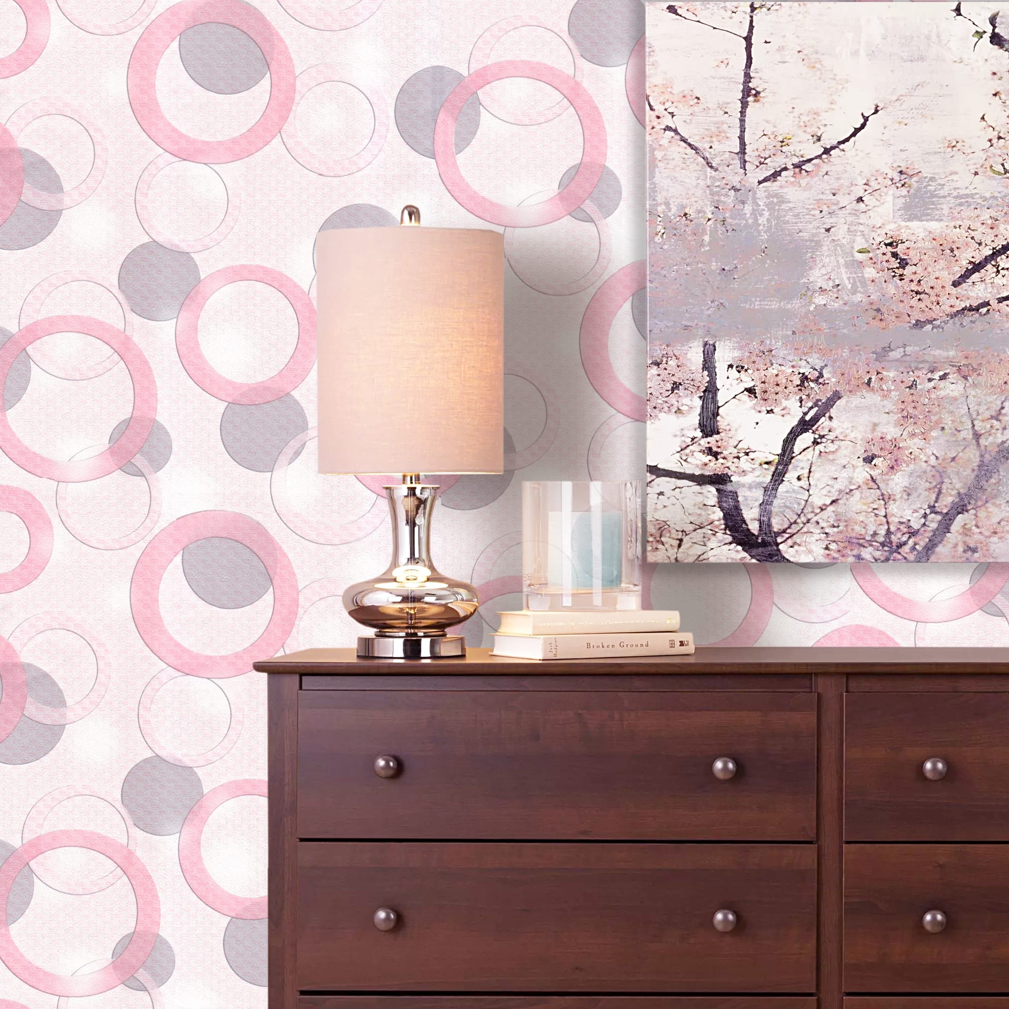 82938333 Обои бумажные розовые 0.53 м 9100-32 Баблс Santreyd  - Вид №2