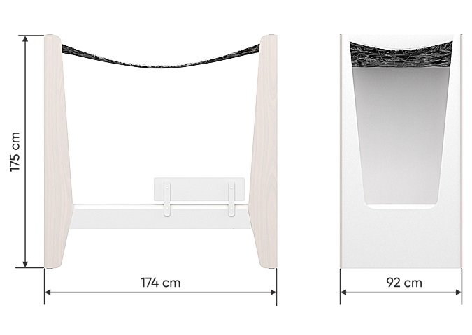 Кровать с пологом Line M 169х88 см белая ELLIPSE ELLIPSE LINE 351618 Белый;молочный Santreyd  - Вид №2