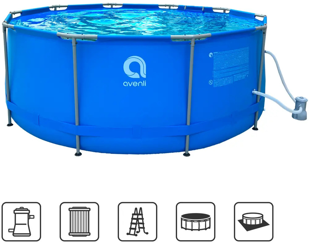 Каркасный бассейн Avenli для дачи 366x122 см с усиленным ПВХ 89335099