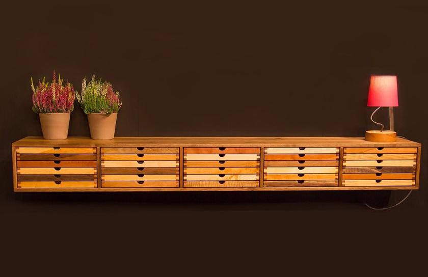 sixay furniture Подвесной буфет из дерева с ящиками Sixtematic 6242100  - Вид №2