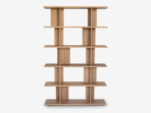 Двусторонняя самонесущая Книжная полка из дуба