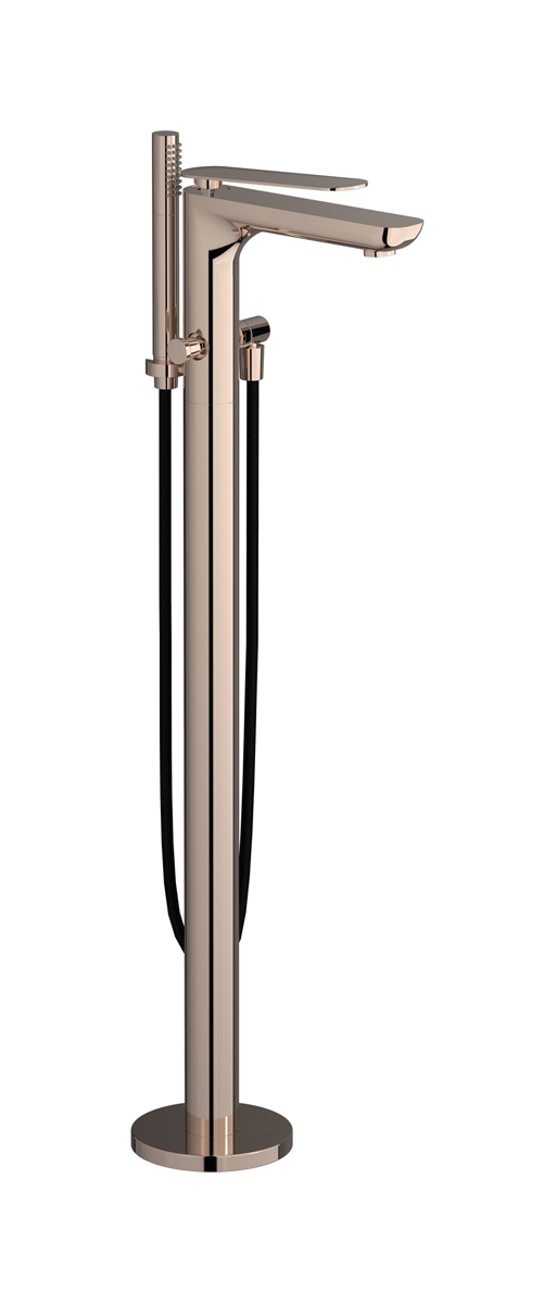 Напольный смесиель для ванны с встроенным душем. WE ARE IB k2399rs Rose Gold K2