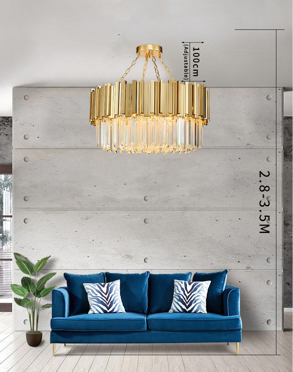 Люстра стеклянная 35х80 см золотая Barclay MD19090002-8A DELIGHT COLLECTION ДИЗАЙНЕРСКИЕ 00-3883112 Золото;прозрачный  - Вид №7