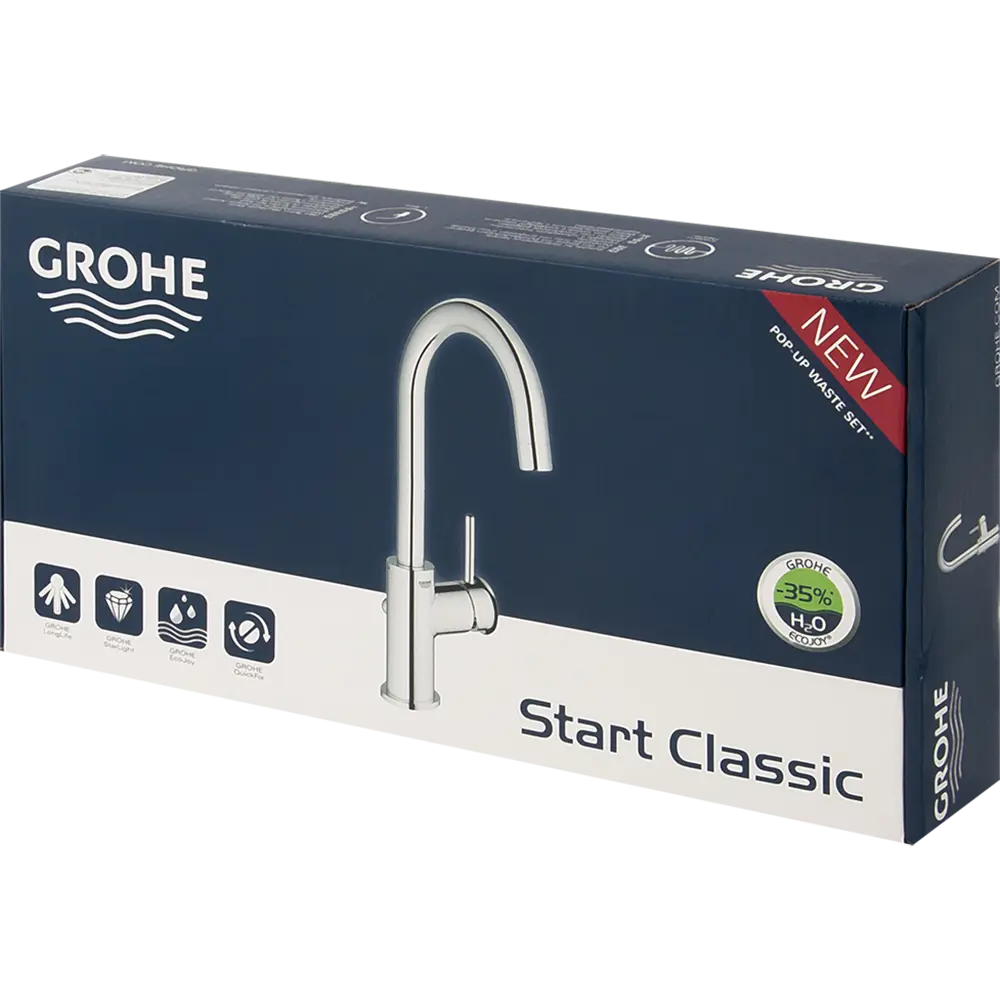 Смеситель для раковины Grohe Start Classic однорычажный с высоким изливом цвет хром 81897756 STLM-2192580 Bau Classic - Вид №2