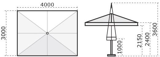 Scolaro Parasol Квадратный зонт ироко с телескопической застежкой Palladio C3040 pat/c4040 pat - Вид №6