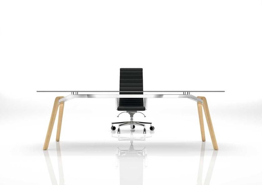 Bralco Прямоугольный письменный стол из стекла Rail sun-id-1443360 - Вид №1