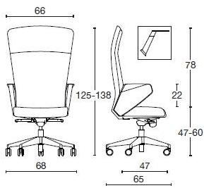 Diemme Кожаное кресло для руководителя с 5 спицами и подлокотниками Halfpipe sun-id-1448706 - Вид №5