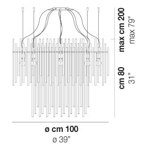 Стеклянный подвесной светильник Vetreria Vistosi тиара ARCH-00040810 - Вид №3