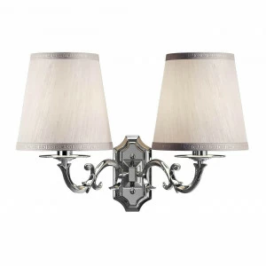 Бра с абажуром на 2 лампы бежевое Engenuo 779524 LIGHTSTAR ENGENUO 00-3930906 Бежевый;серебро