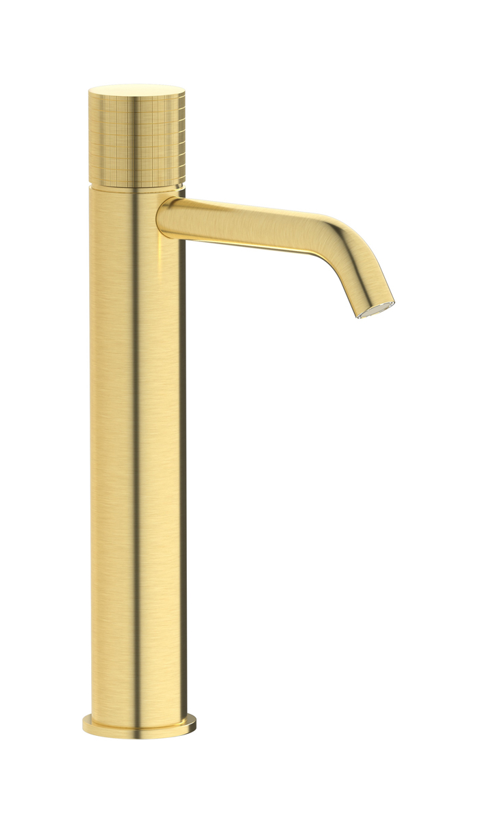 Высокий смеситель для раковины на 1 отверстие в комплекте с донным клапаном WE ARE IB ga202is Brushed Pale Gold Gatsby