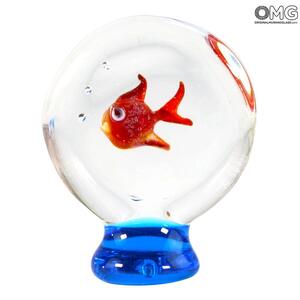 4838 ORIGINALMURANOGLASS Скульптура Аквариум-яйцо - муранское стекло OMG 4 см