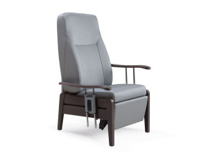 Тканевое кресло с подставкой для ног