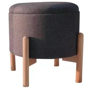 Пуф на деревянных ножках DMR1911 ø 42 см цвет серый