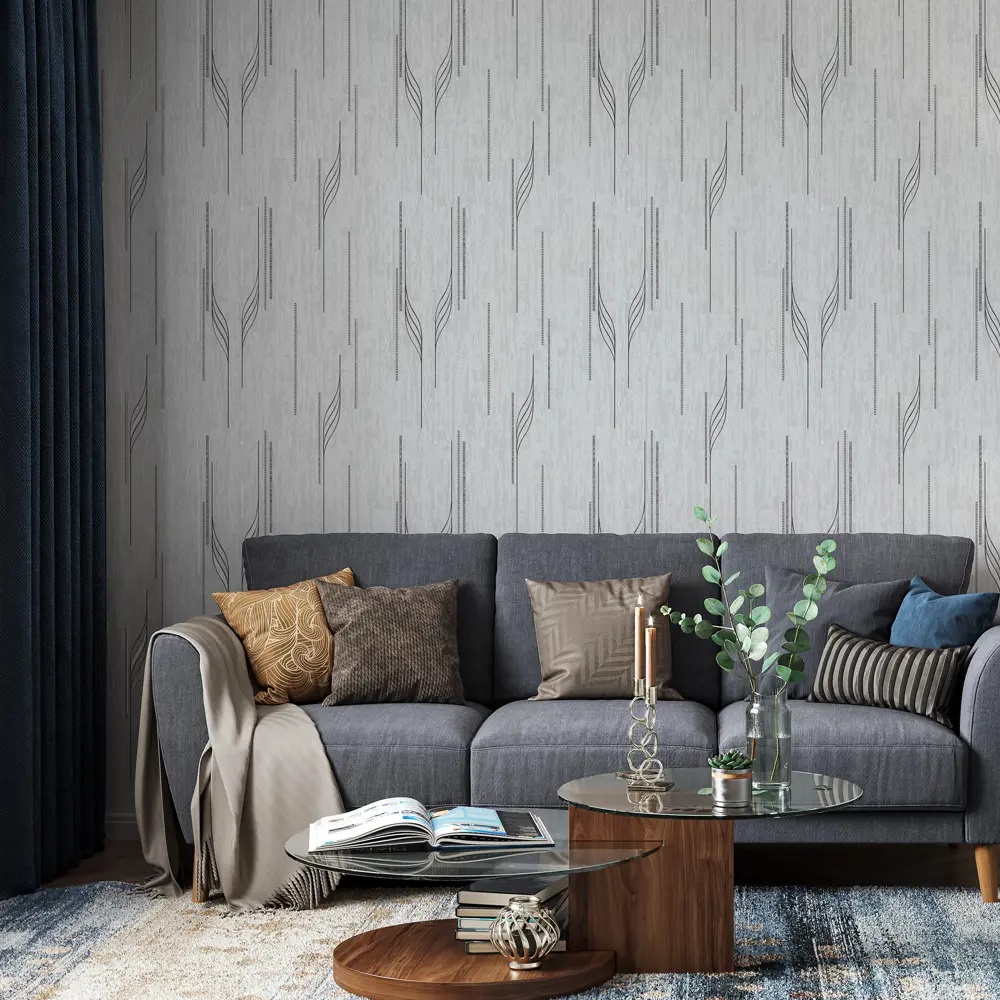 Обои виниловые Palitra Home Артфул серые 0.53 м HC11072-41 STLM-2068851 - Вид №4