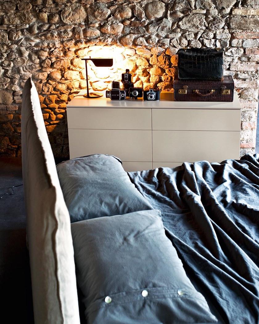 ZANETTE Двуспальная кровать из ткани с мягким изголовьем sun-id-1499089 - Вид №9