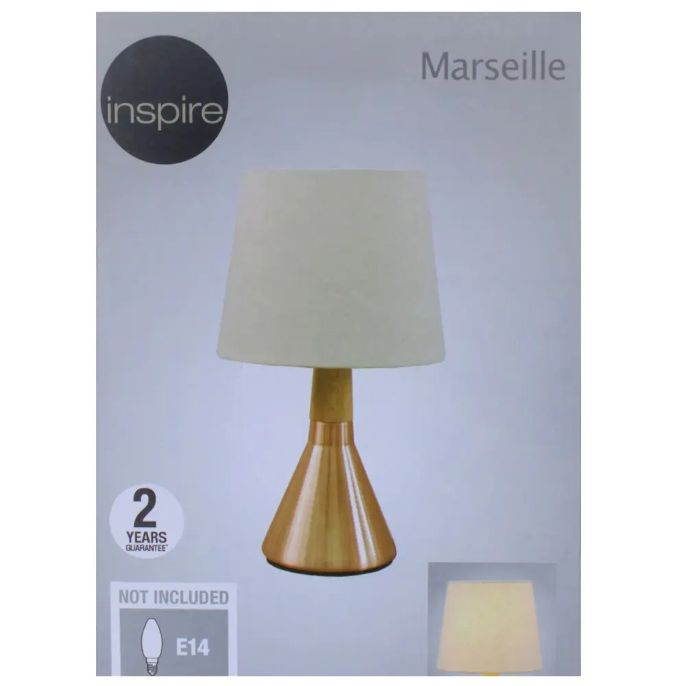 Настольная лампа Marseille 1xE14x40 Вт, металл/лён, цвет латунь 18580390 STLM-2165857 INSPIRE  - Вид №3