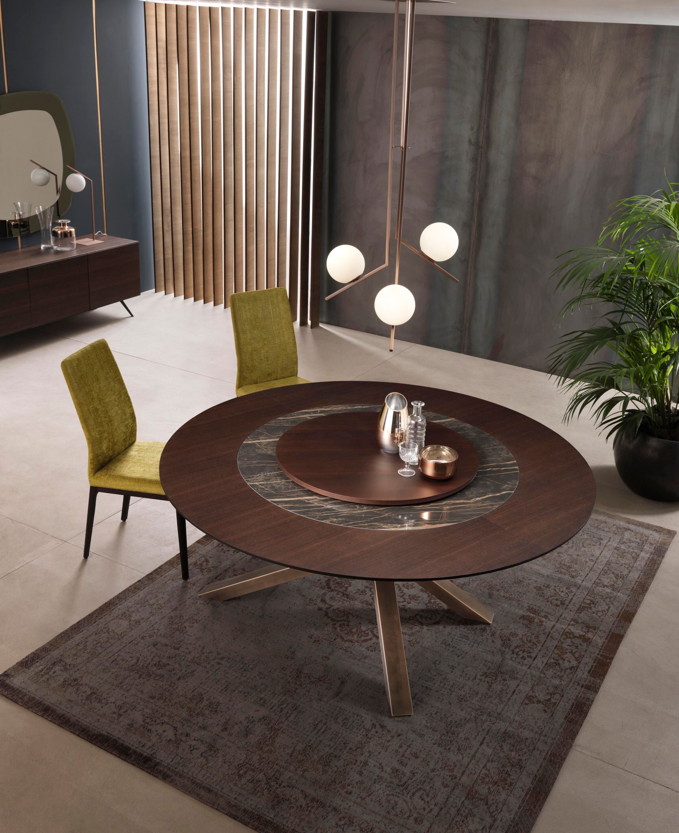 Фиксированный стол с деревянной столешницей и керамической вставкой RIFLESSI Shangai ARCH-00070322 - Вид №1